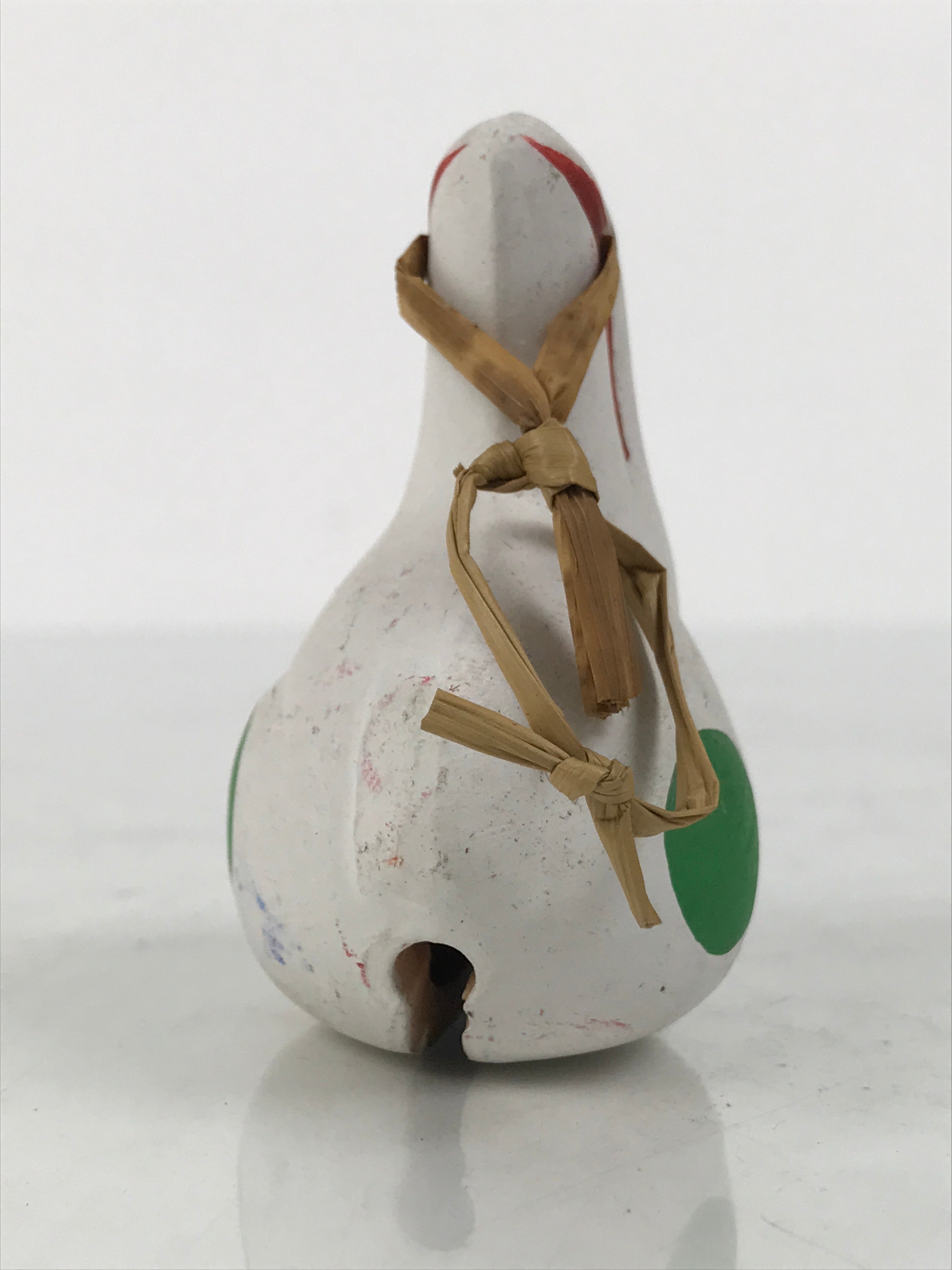 Japanese Clay Bell Dorei Rabbit Vtg Tsuchi-Suzu Zodiac Animal Usagi White DR676