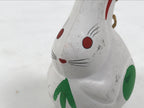 Japanese Clay Bell Dorei Rabbit Vtg Tsuchi-Suzu Zodiac Animal Usagi White DR676