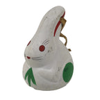 Japanese Clay Bell Dorei Rabbit Vtg Tsuchi-Suzu Zodiac Animal Usagi White DR676