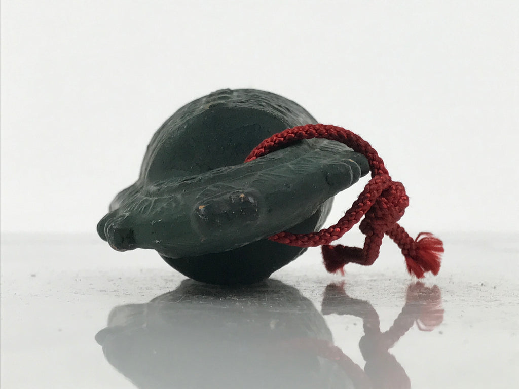 Japanese Clay Bell Dorei Ritual Doutaku Vtg Tsuchi-Suzu Yayoi Period Green DR671