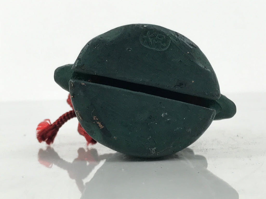 Japanese Clay Bell Dorei Ritual Doutaku Vtg Tsuchi-Suzu Yayoi Period Green DR671