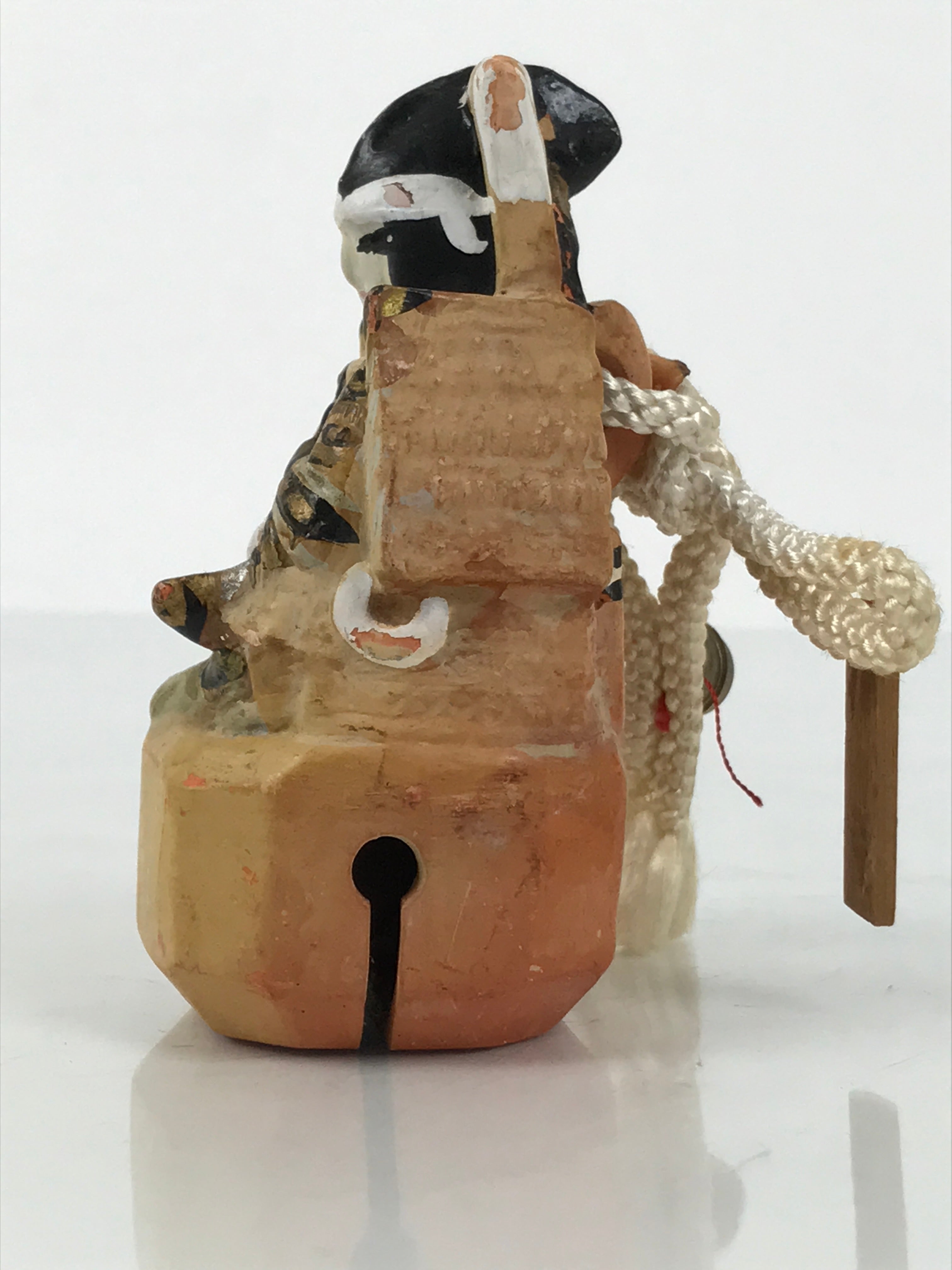 Japanese Clay Bell Dorei Samurai Vtg Tsuchi-Suzu Armor Warrior Beige Atami DR652