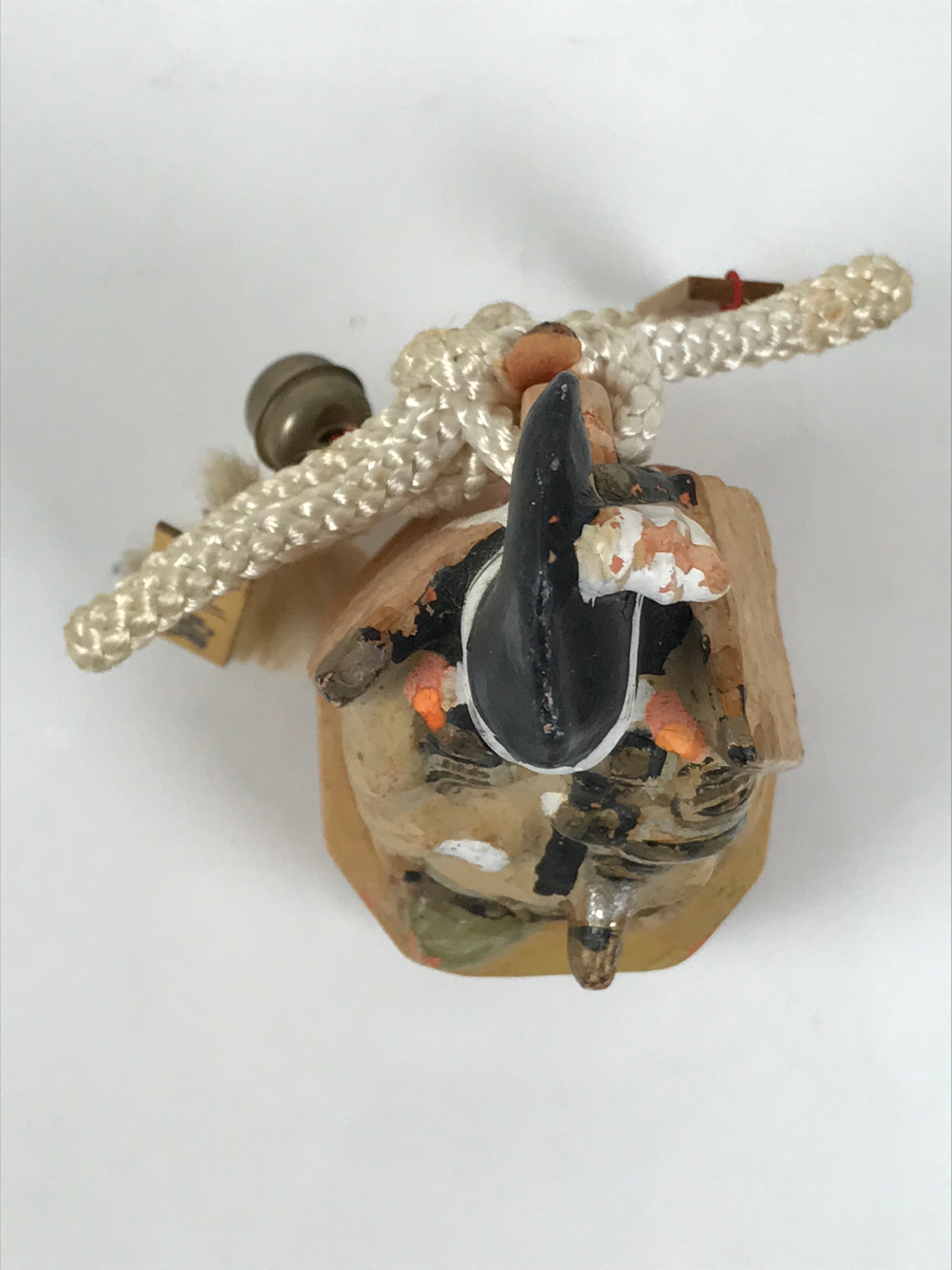 Japanese Clay Bell Dorei Samurai Vtg Tsuchi-Suzu Armor Warrior Beige Atami DR652