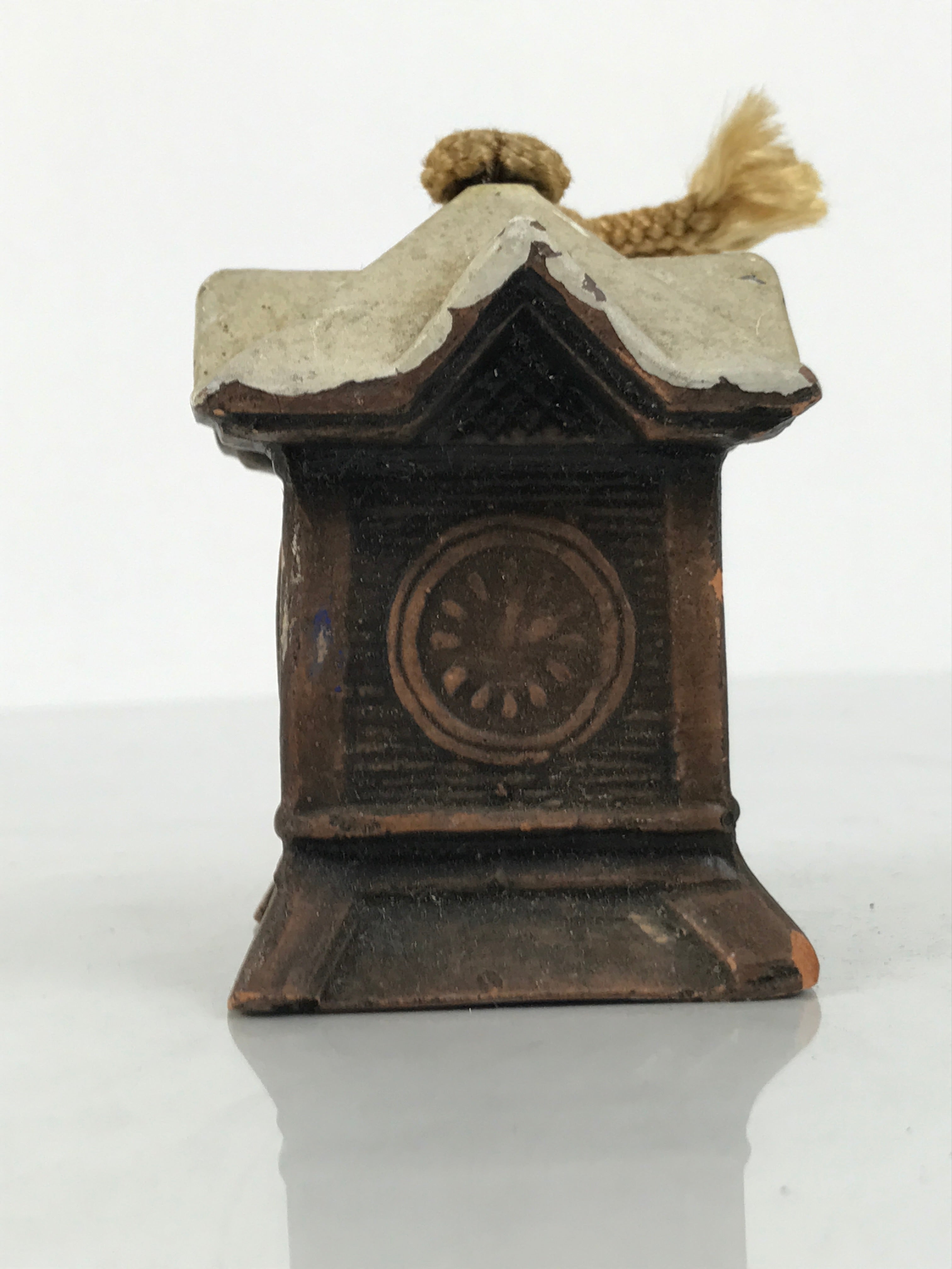 Japanese Clay Bell Dorei Sapporo Clock Tower Vtg Tsuchi-Suzu Souvenir DR665