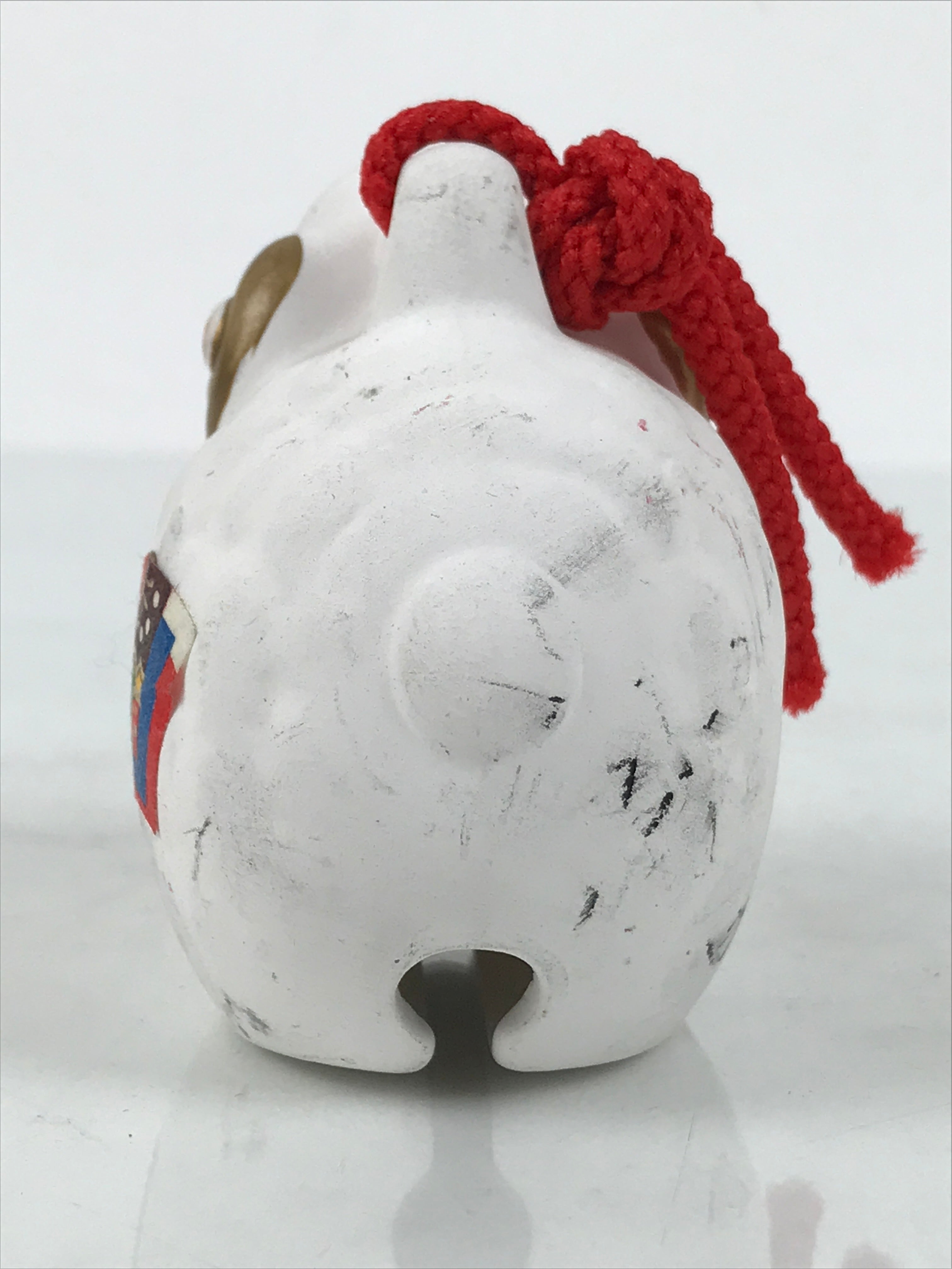 Japanese Clay Bell Dorei Sheep Vtg Tsuchi-Suzu Zodiac Animal Hitsuji White DR606