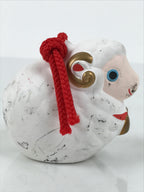 Japanese Clay Bell Dorei Sheep Vtg Tsuchi-Suzu Zodiac Animal Hitsuji White DR606