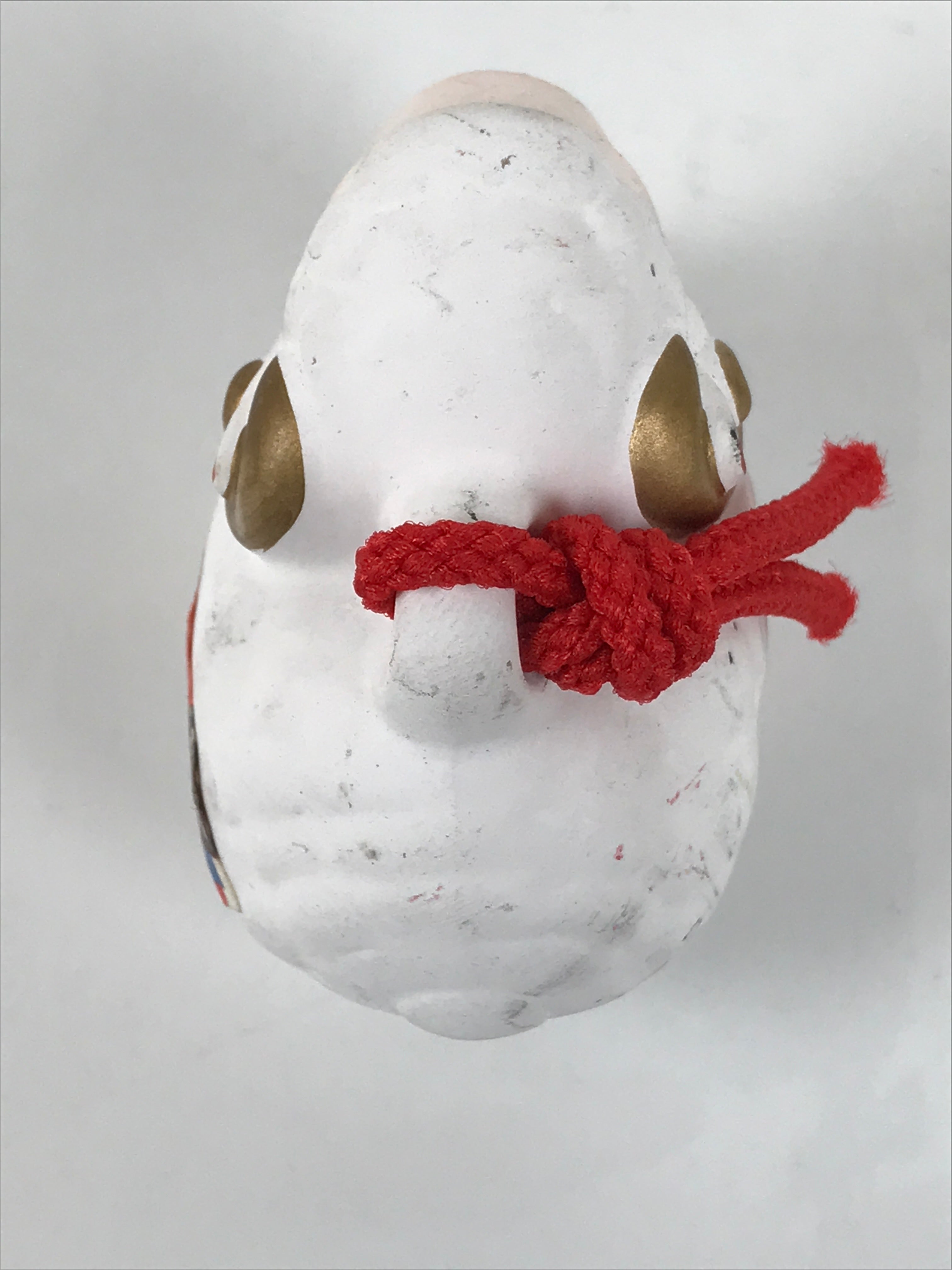 Japanese Clay Bell Dorei Sheep Vtg Tsuchi-Suzu Zodiac Animal Hitsuji White DR606