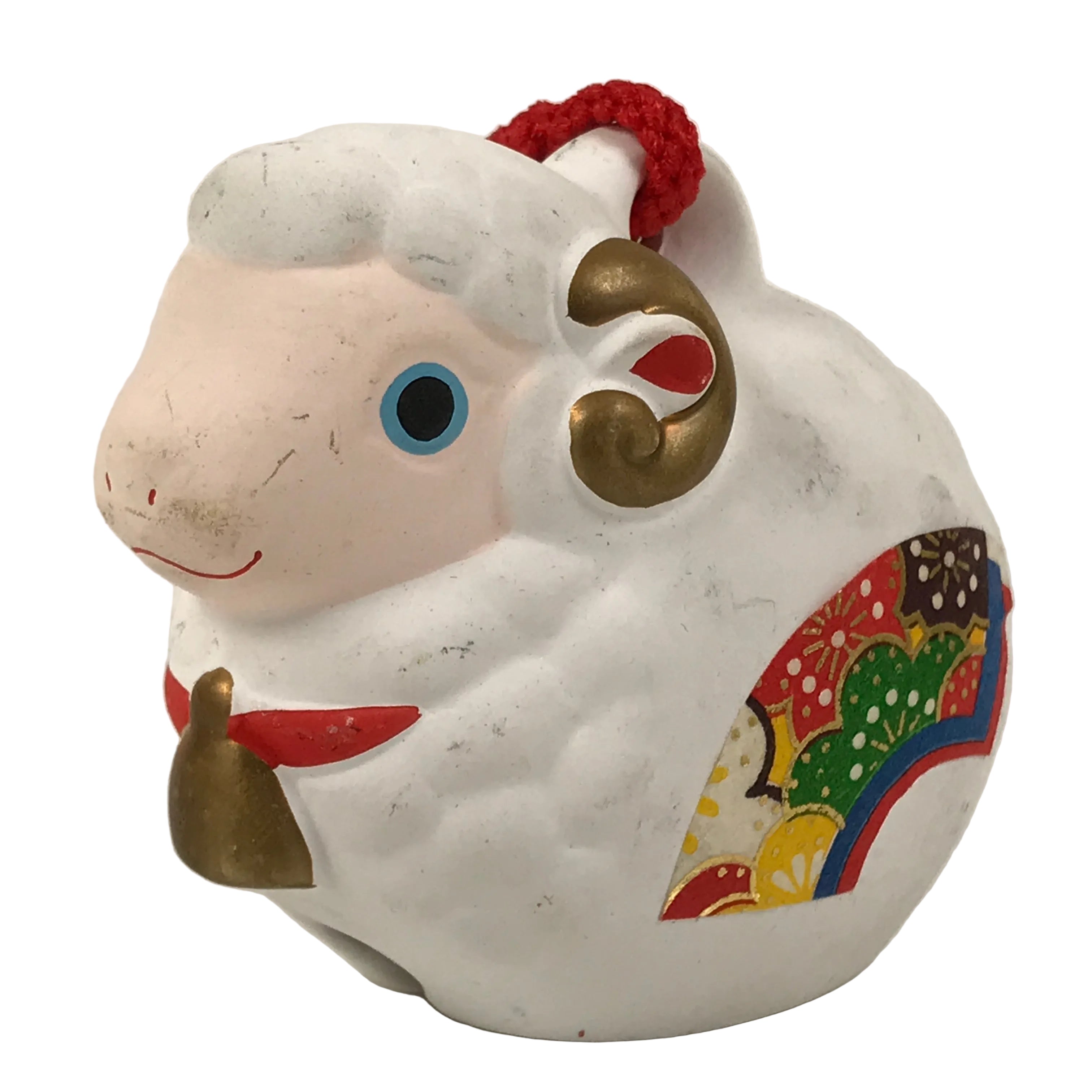 Japanese Clay Bell Dorei Sheep Vtg Tsuchi-Suzu Zodiac Animal