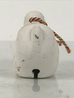 Japanese Clay Bell Dorei Snake Vtg Tsuchi-Suzu Zodiac Animal Hebi White DR610