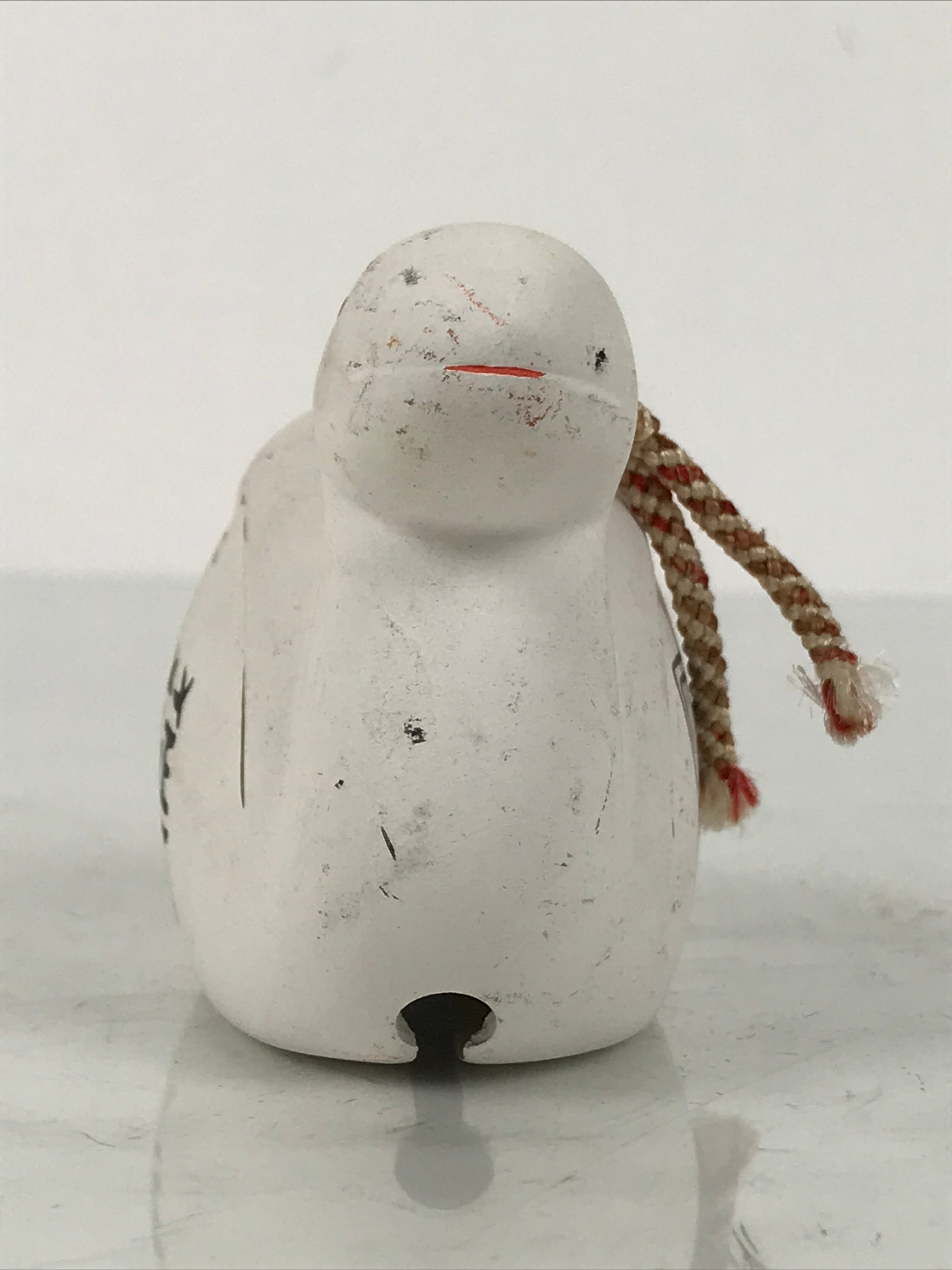 Japanese Clay Bell Dorei Snake Vtg Tsuchi-Suzu Zodiac Animal Hebi White DR610