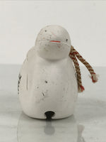 Japanese Clay Bell Dorei Snake Vtg Tsuchi-Suzu Zodiac Animal Hebi White DR610