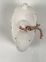 Japanese Clay Bell Dorei Snake Vtg Tsuchi-Suzu Zodiac Animal Hebi White DR610