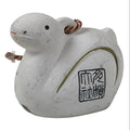 Japanese Clay Bell Dorei Snake Vtg Tsuchi-Suzu Zodiac Animal Hebi White DR610