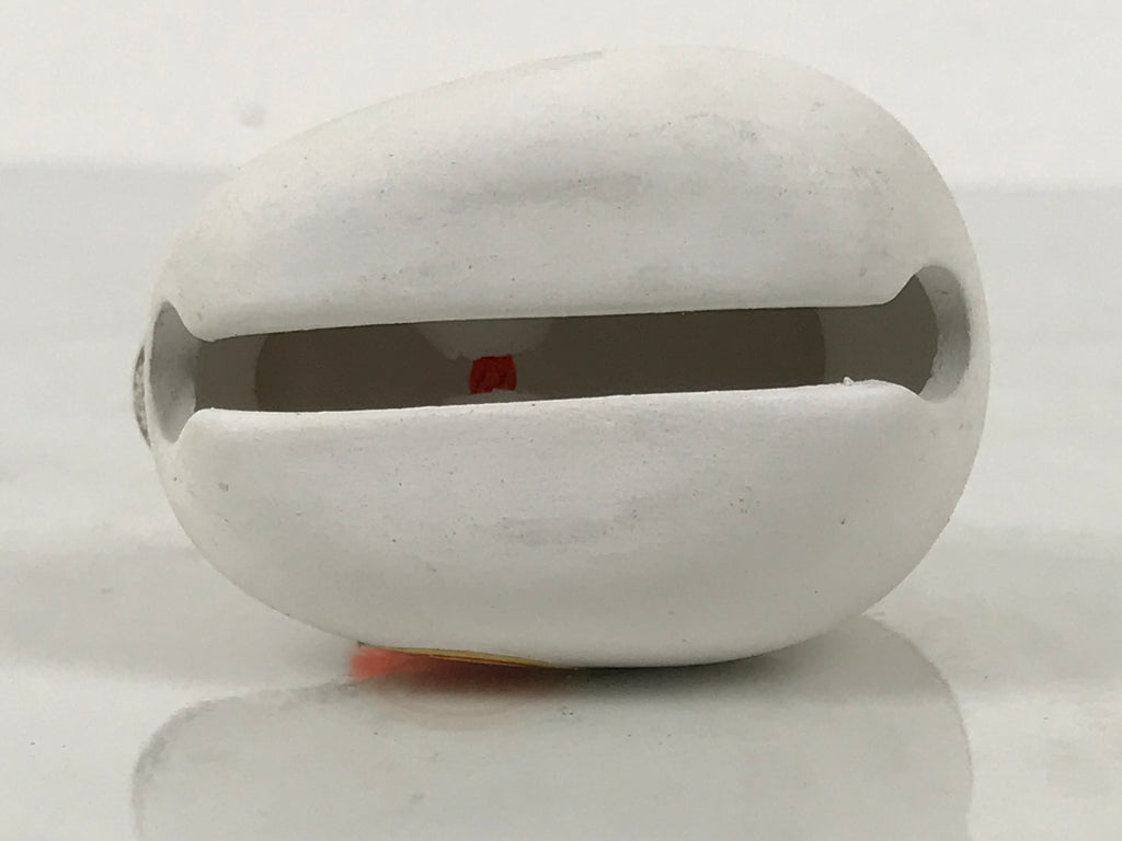Japanese Clay Bell Dorei Snake Vtg Tsuchi-Suzu Zodiac Animal Hebi White DR615