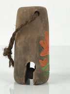 Japanese Clay Bell Dorei Tiger Lily Flower Vtg Tsuchi-Suzu Brown Orange DR632