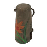 Japanese Clay Bell Dorei Tiger Lily Flower Vtg Tsuchi-Suzu Brown Orange DR632