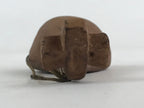 Japanese Clay Bell Dorei Tsuchi-Suzu Biwa Lute Vtg Kanji Brown Amulet DR481