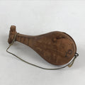 Japanese Clay Bell Dorei Tsuchi-Suzu Biwa Lute Vtg Kanji Brown Amulet DR481