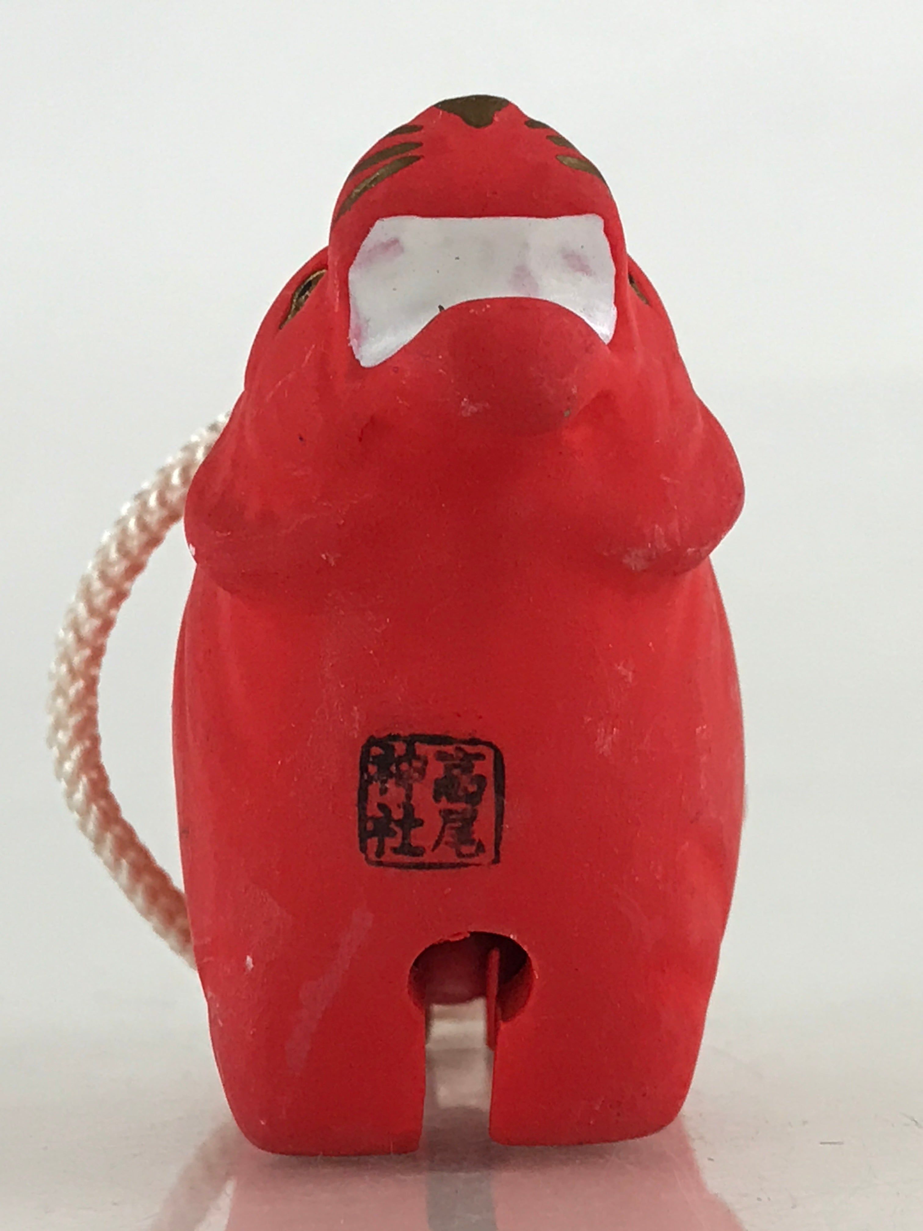 Japanese Clay Bell Dorei Tsuchi-Suzu Ceramic Doll Zodiac Tiger Amulet DR439