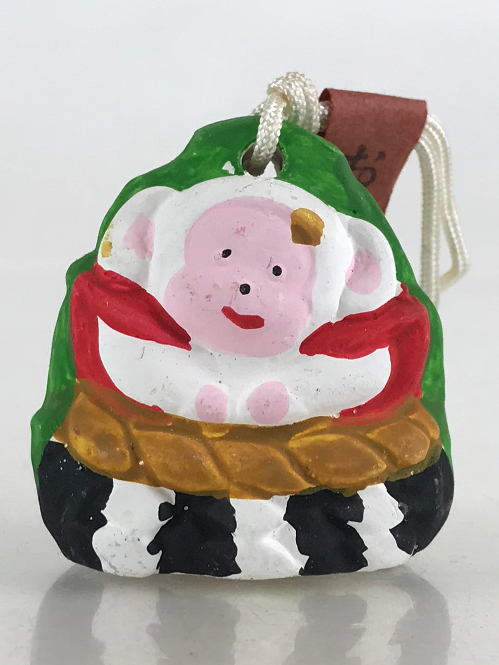 Japanese Clay Bell Dorei Tsuchi-Suzu Ceramic Monkey Doll Zodiac Amulet DR458