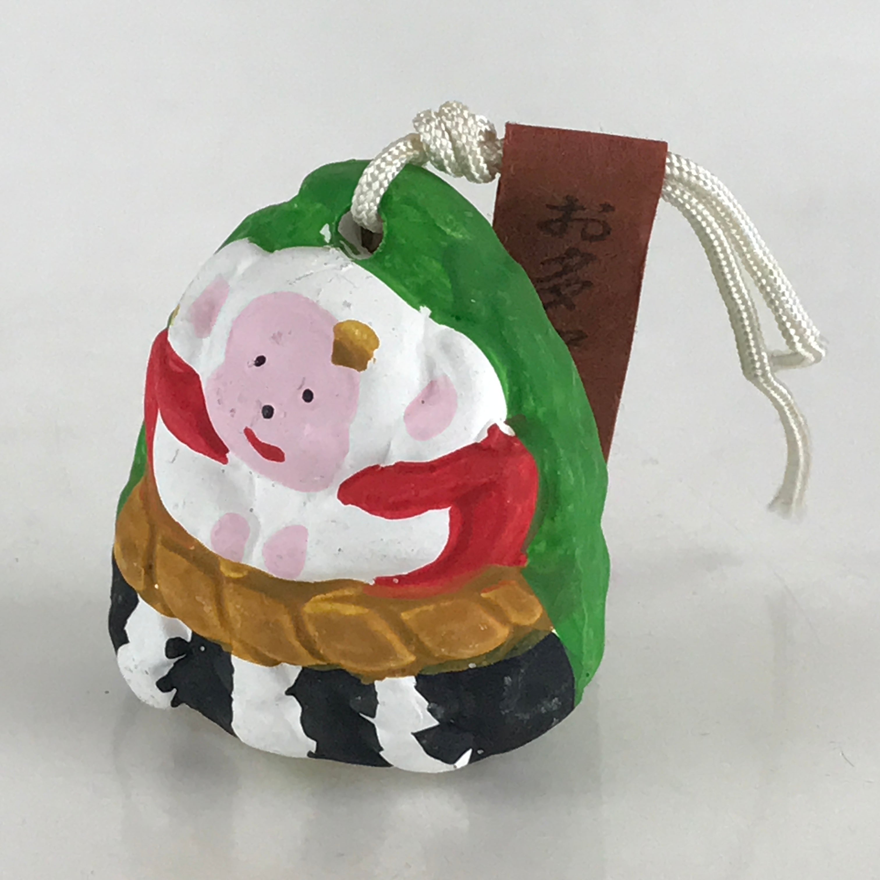 Japanese Clay Bell Dorei Tsuchi-Suzu Ceramic Monkey Doll Zodiac Amulet DR458