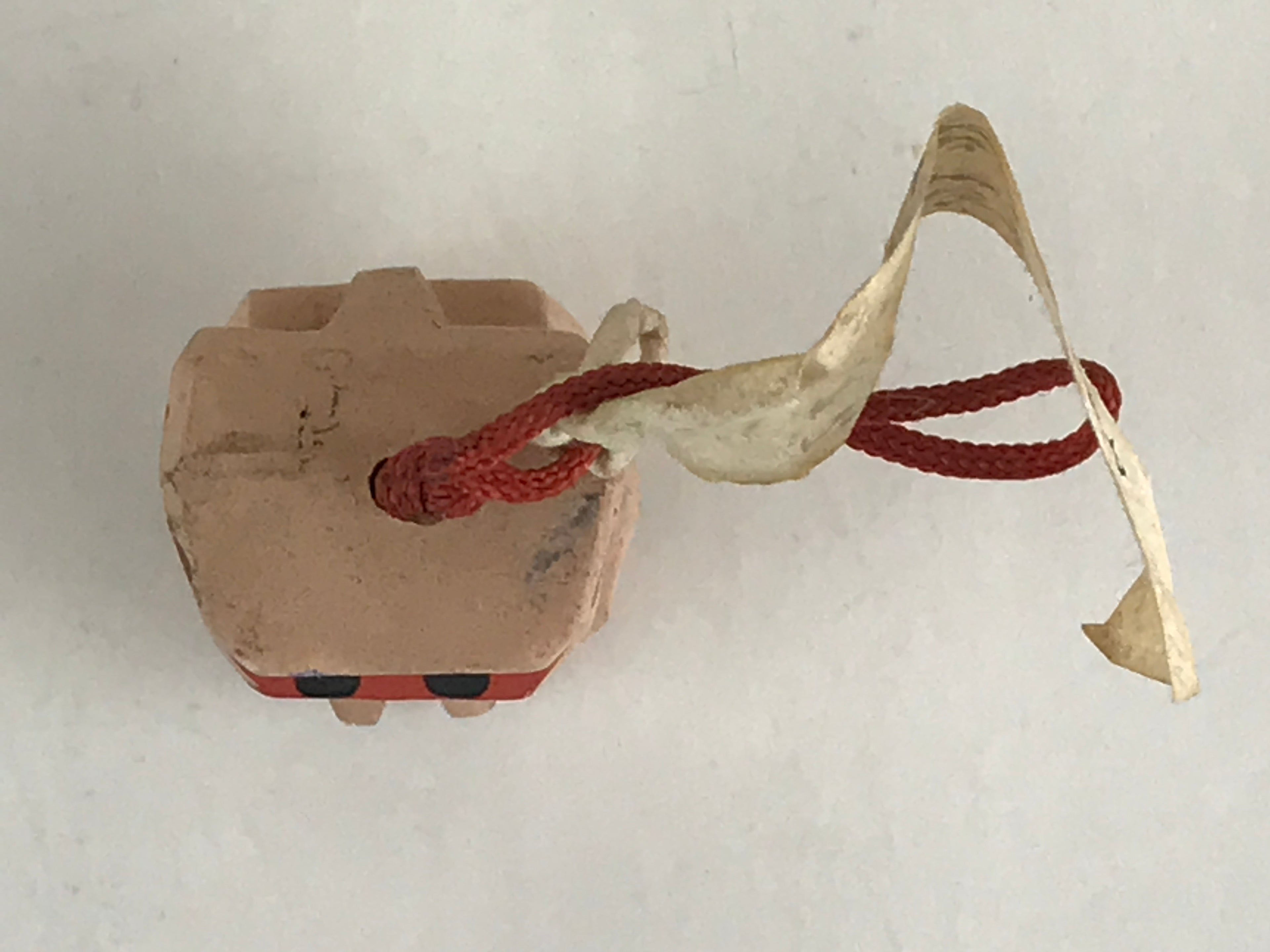 Japanese Clay Bell Dorei Tsuchi-Suzu Ceramic Monkey Doll Zodiac Amulet DR459