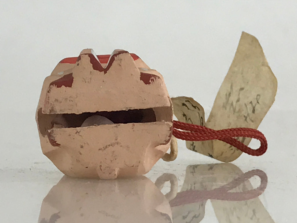 Japanese Clay Bell Dorei Tsuchi-Suzu Ceramic Monkey Doll Zodiac Amulet DR459
