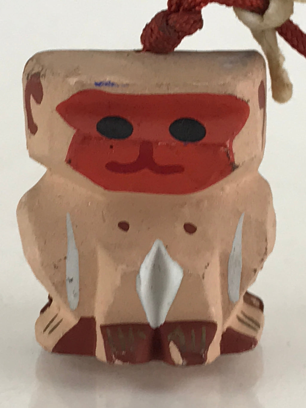 Japanese Clay Bell Dorei Tsuchi-Suzu Ceramic Monkey Doll Zodiac Amulet DR459