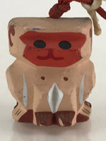 Japanese Clay Bell Dorei Tsuchi-Suzu Ceramic Monkey Doll Zodiac Amulet DR459