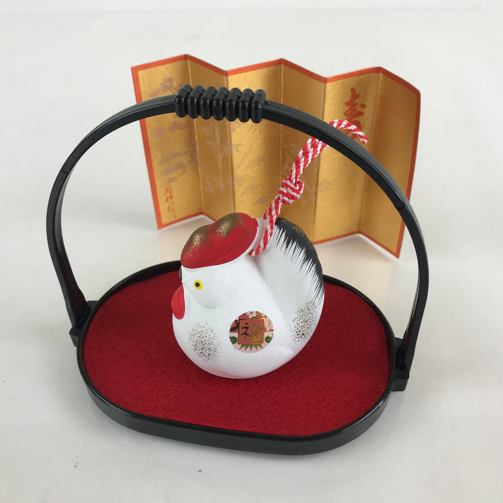 小物 EFFECTOR delayII hand made Japan by ibe Japanese Clay Bell Dorei Tsuchi-Suzu Ceramic Zodiac White Rooster