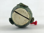 Japanese Clay Bell Dorei Tsuchi-Suzu Owl Vtg Green String Amulet DR473