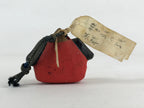 Japanese Clay Bell Dorei Tsuchi-Suzu Shishimai Lion Vtg Red Amulet DR479