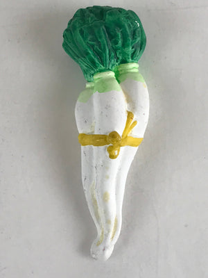 Japanese Clay Bell Dorei Tsuchi-Suzu White Radish Vegetable Ceramic Amulet DR468