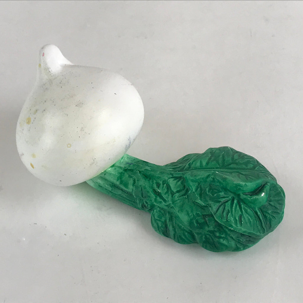 Japanese Clay Bell Dorei Tsuchi-Suzu White Radish Vegetable Ceramic Amulet DR469