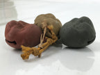 Japanese Clay Bell Dorei Vtg Tsuchi-Suzu 3 Wise Monkeys Face Round DR599