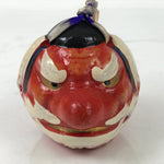 Japanese Clay Bell Dorei Vtg Tsuchi-Suzu Amulet Red Tengu Legendary DR551