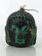 Japanese Clay Bell Dorei Vtg Tsuchi-Suzu Buddha Face Buddhist Black Green DR586