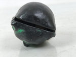 Japanese Clay Bell Dorei Vtg Tsuchi-Suzu Buddha Face Buddhist Black Green DR586