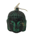 Japanese Clay Bell Dorei Vtg Tsuchi-Suzu Buddha Face Buddhist Black Green DR586