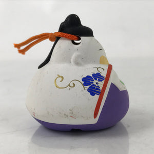 Japanese Clay Bell Dorei Vtg Tsuchi-Suzu Ceramic Hina Doll Hinamatsuri DR549