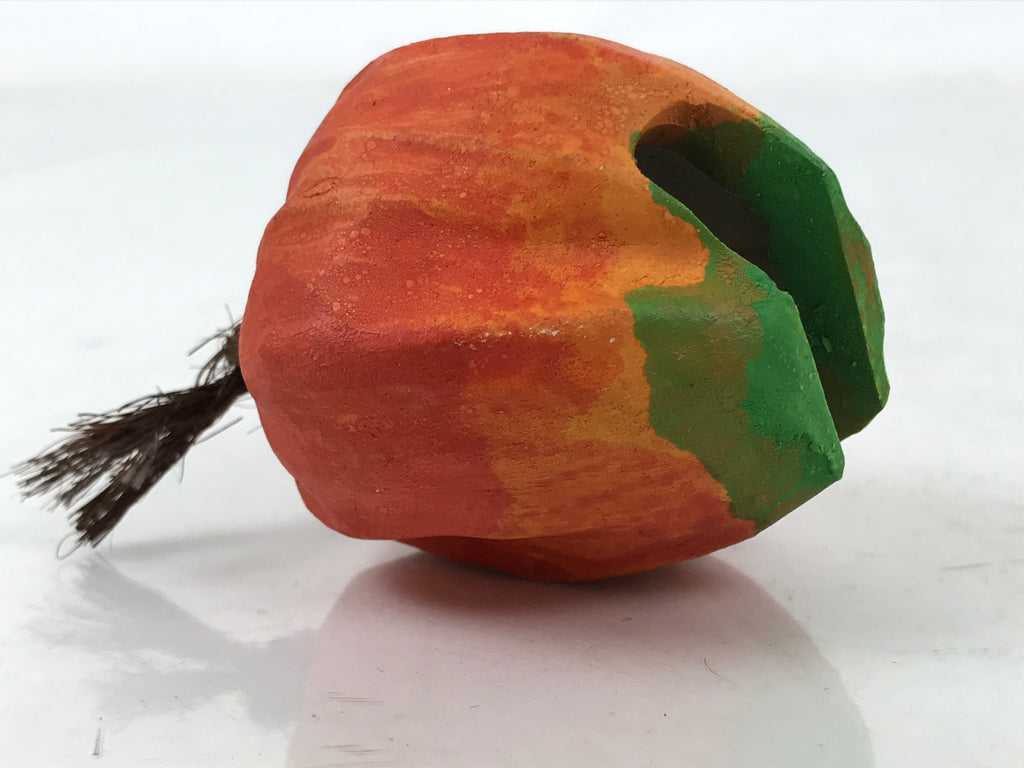 Japanese Clay Bell Dorei Vtg Tsuchi-Suzu Chinese Lantern Plant Hozuki DR598
