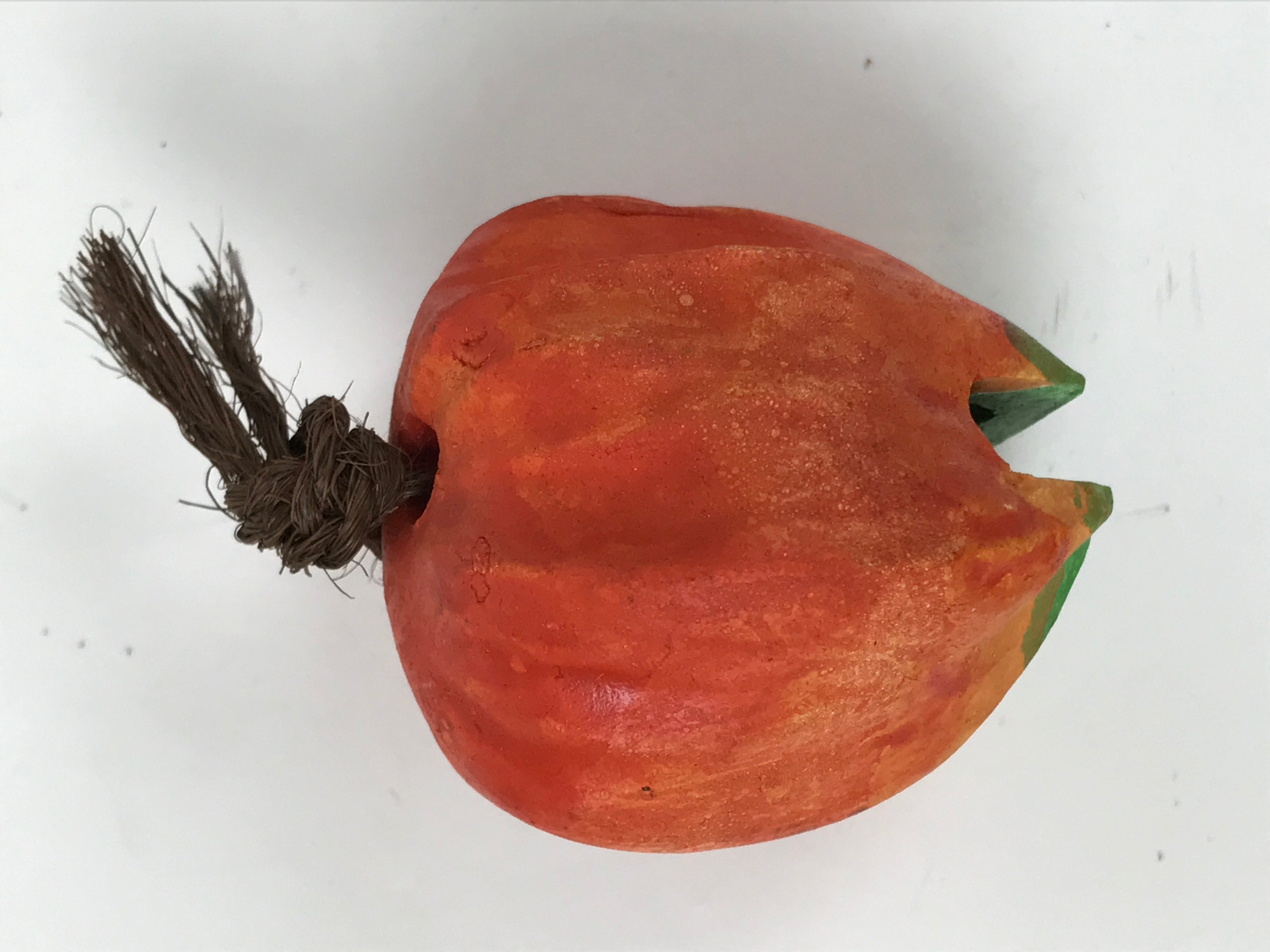 Japanese Clay Bell Dorei Vtg Tsuchi-Suzu Chinese Lantern Plant Hozuki DR598