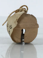 Japanese Clay Bell Dorei Vtg Tsuchi-Suzu Classic Amulet Chusonji Temple DR653