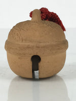 Japanese Clay Bell Dorei Vtg Tsuchi-Suzu Classic Atsuta Shrine Round Beige DR654