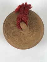 Japanese Clay Bell Dorei Vtg Tsuchi-Suzu Classic Atsuta Shrine Round Beige DR654