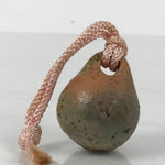 Japanese Clay Bell Dorei Vtg Tsuchi-Suzu Classic Shape Glazed Pink String DR620