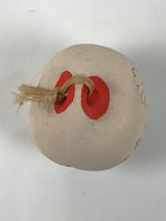 Japanese Clay Bell Dorei Vtg Tsuchi-Suzu Classic White Paulownia Kiri Kiku DR618