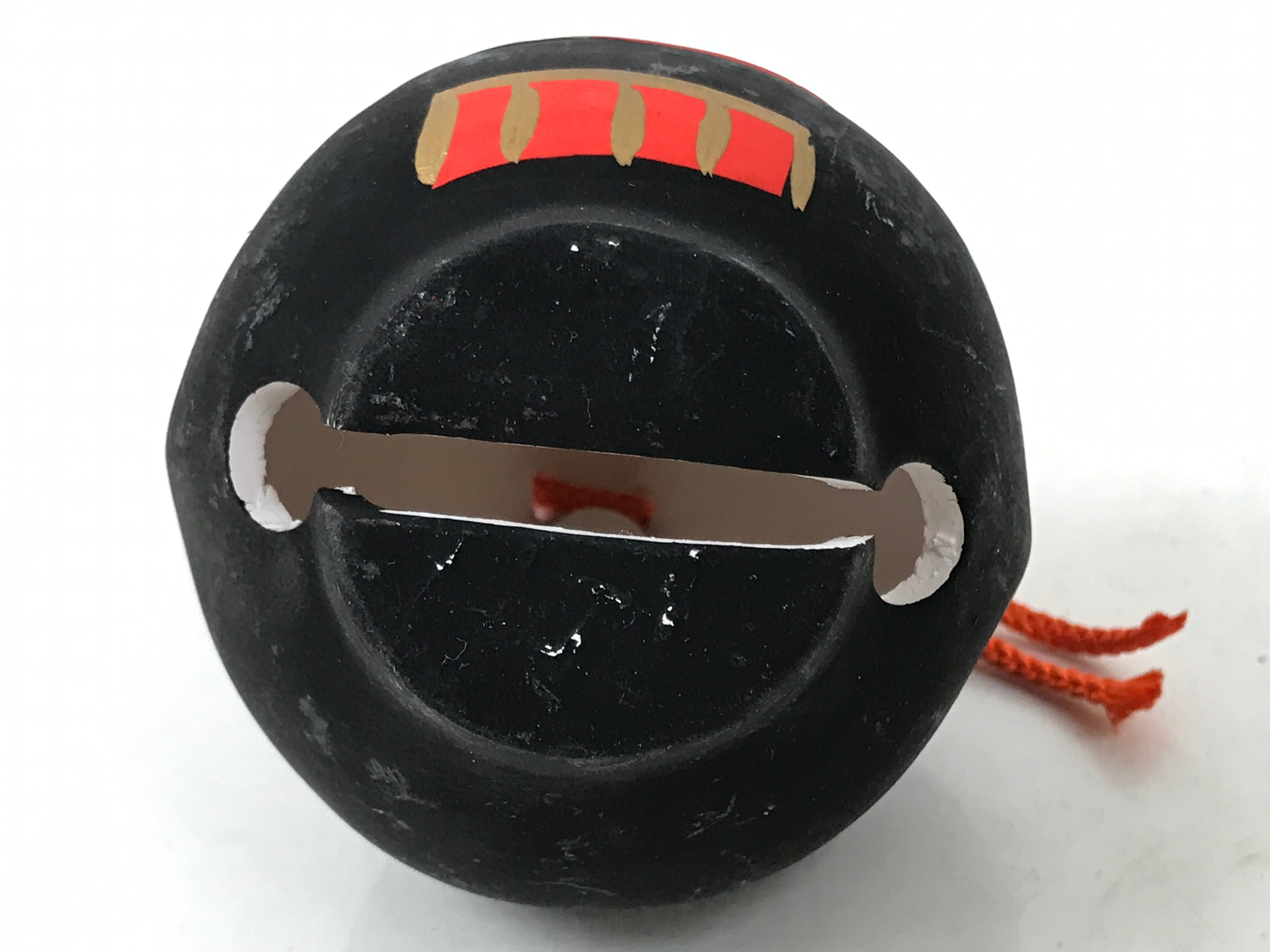Japanese Clay Bell Dorei Vtg Tsuchi-Suzu Court Man Kimono Tsuyama Okayama DR596
