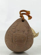 Japanese Clay Bell Dorei Vtg Tsuchi-Suzu Crab Kanimanji Temple Buddhist DR591