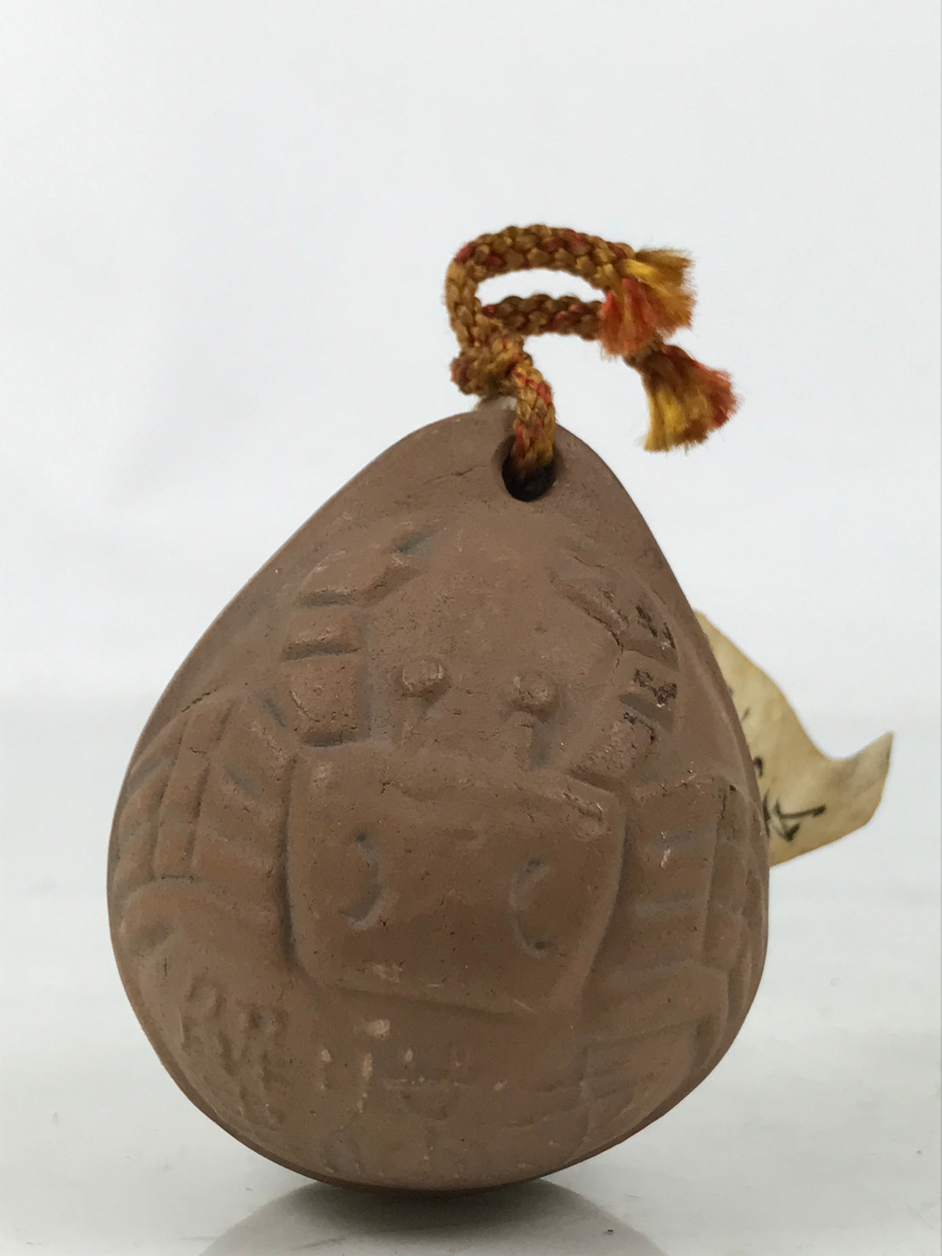 Japanese Clay Bell Dorei Vtg Tsuchi-Suzu Crab Kanimanji Temple Buddhist DR591